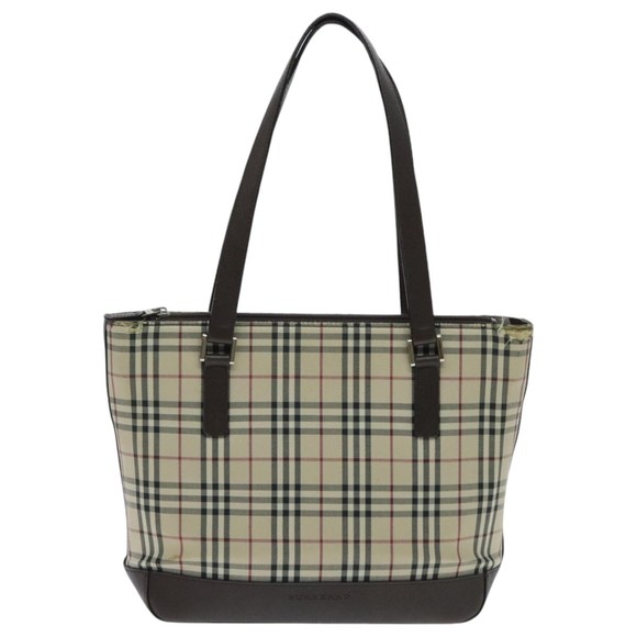 BURBERRY Nova Check Tote Bag Canvas Beige Auth 95891 - Picture 13 of 16